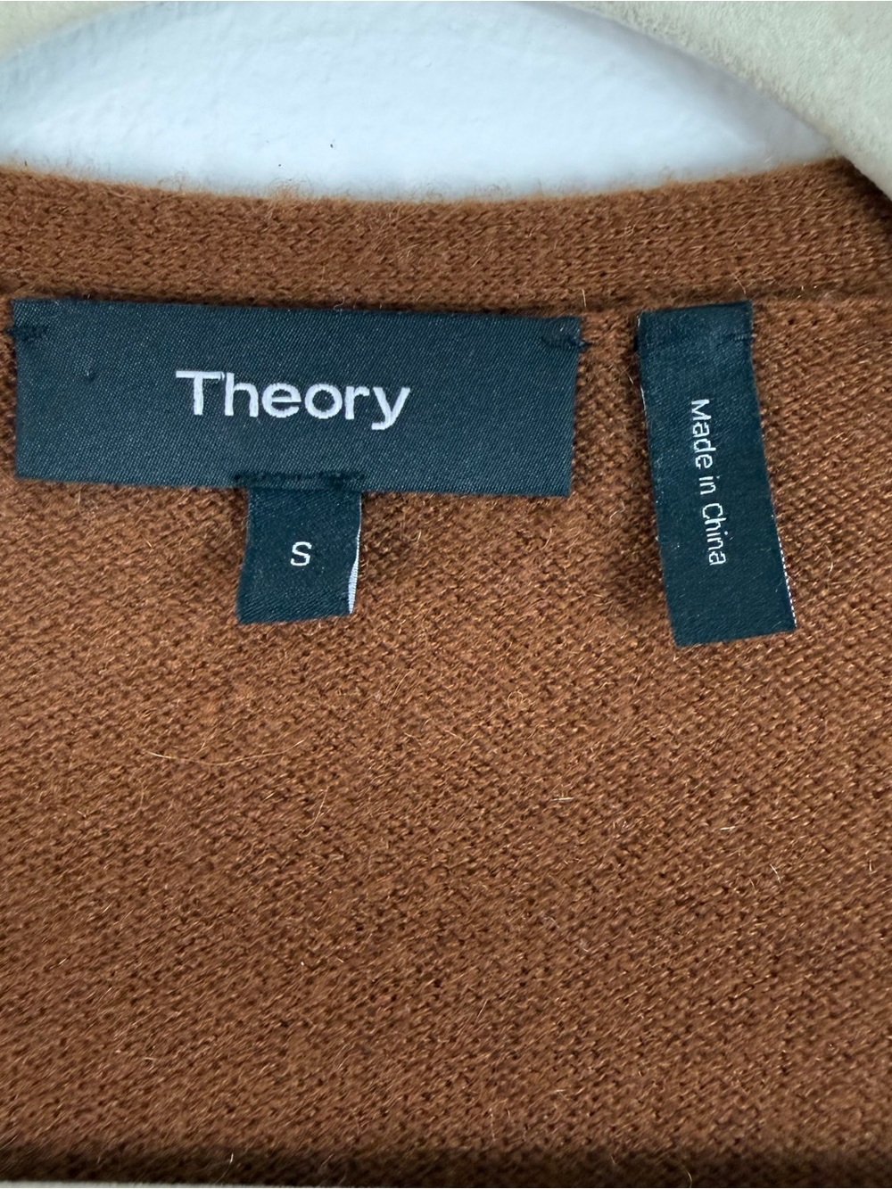 Theory 100% Cashmere Open Front Duster Cardigan Women’s S Brown Pockets - Picture 6 of 12